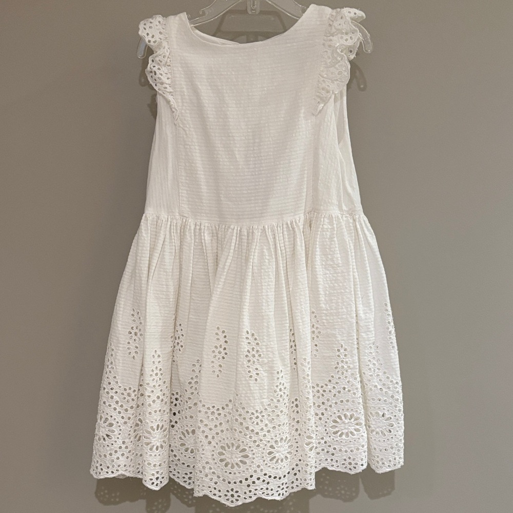 Vineyard Vines Girls White Eyelet Dress; size 6